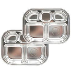 不鏽鋼彼得兔5格分隔餐盤 2入, 單色