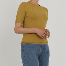 엘쏘 소프트 라운드 반팔 니트 스웨터