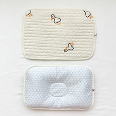 BebeHoa 新生兒 嬰兒 頭型 涼感枕, 1個, 鴨子刺繡
