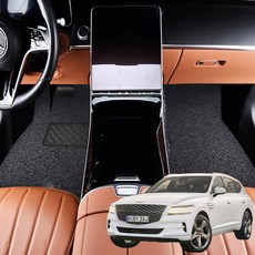 지엠지모터스 프리미엄 코일 카매트 확장형 자동차 매트 세트, 프리미엄 블랙, 제네시스 GV80(5인전용)