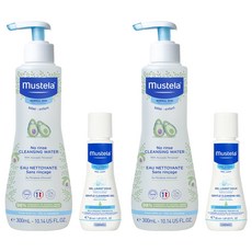 Mustella 免沖洗卸妝水 300ml + 溫和卸妝啫喱 50ml 套組, 2套