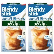 AGF Blendy 咖啡牛奶歐蕾, 6.5g, 7個裝, 2盒