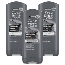 Dove 多芬 Man + Care 竹炭 + 泥土淨化身體 + 臉部磨砂膏 400ml, 3瓶