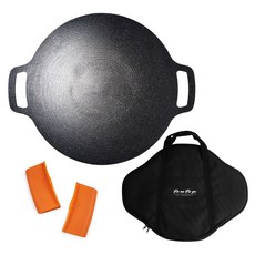 IH瓦斯爐通用大理石不沾雙耳烤盤+隔熱鍋柄套+專用收納包組, 1套, 40厘米