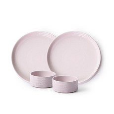 PRELUDE 馬丁盤子 16.5cm+醬料碟組, 2組, 粉色, 餐盤+小烤杯