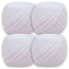 타조 구정뜨개실 순면 40수, 101 백색, 4개