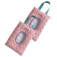 Jonifree 外出用大容量濕紙巾收納袋, 粉紅色, 2個