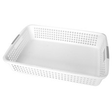 데코 다용도 직사각 바구니, 화이트, 1개