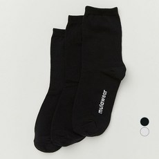 뮬라웨어 여성용 베이직 코튼 삭스 3켤레 세트 AWNESC804