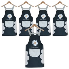 잇츠온 데이지 수건 방수 타올 앞치마, 블랙, 5개