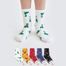 GGRN 兒童恐龍圖案襪子5雙組