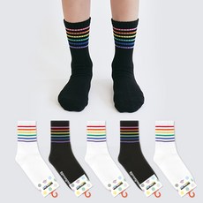 GGRN 兒童彩虹中筒襪 6雙組