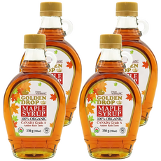 골든드롭 100% 유기농 메이플 시럽 캐나다 A등급 앰버리치, 250ml, 4개