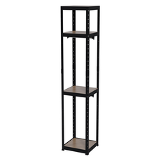 랙셈블 선반 4단 + 행거봉 2p 세트, 블랙