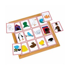 educo 雙層動物拼圖系列 動物與之住所 木質拼圖玩具, 24片, 1組