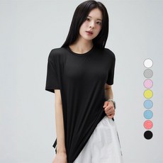 캐럿 여성용 쿨링 리사이클 릴렉스 핏 반팔 티셔츠