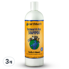 얼스배스 오트밀 & 알로에 반려동물샴푸, 472ml, 1개입, 3개