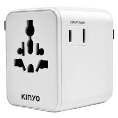 Kinyo 20W 多合1雙插座萬國轉接頭 MPP3520W, 1個, 白色
