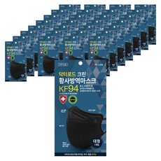 닥터로드 크린 황사방역 마스크 대형 KF94, 블랙, 1개입, 50개