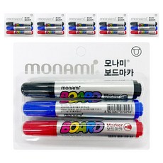 monAmi 白板筆3色套組, 黑色, 藍色, 紅色, 6個