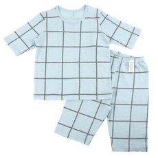 Maykids 孩童節約格子印花7分褲內衣套裝