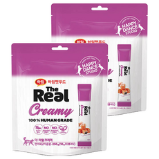 하림펫푸드 더리얼 크리미 고양이 간식 25개입, 연어 + 닭고기 혼합맛, 250g, 2개