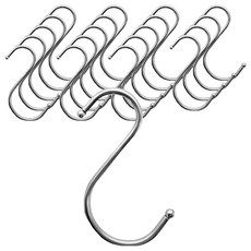 Dr.免鑽孔 多用途不鏽鋼S型掛鉤 中型, 銀色, 20個