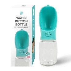 딩동펫 반려동물 휴대용 버튼식 물병 550ml, 민트, 1세트