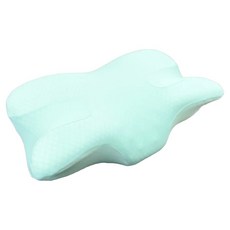 米夢家居 高密度飛翼 中高雙用月牙記憶枕 - 側睡仰睡深眠, 冰晶涼感紗布套, 63 x 42 x 14cm, 水綠色, 1個
