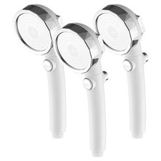 HOMEDAUM 三段式調節(附開關止水鈕)蓮蓬頭, 白色, 3個