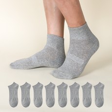 골드만싹스 남성용 스포츠 프리미엄 이중 바닥 스니커즈 발목 양말, 그레이, 8세트