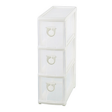 KEYWAY 聯府 高見三層隙縫收納櫃 附輪 33L, 透明色, 1個