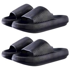 超厚底拖鞋 2雙組, EVA材質, 顏色: 黃色/橘色/黑色, 28cm