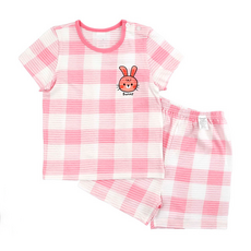 메이키즈 아동용 통기성 레빗체크핑크 5부 쟈가드 내의