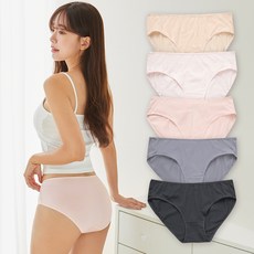 Base Alpha Essential 女用日常棉質彈性內褲 5件組, 混色