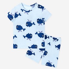 유니프랜드 남아용 냉감 밤부 돌핀 죽사 5부 상하의 세트