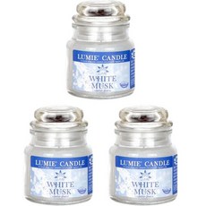 LUMIE CANDLE 小型罐蠟燭, 白麝香, 70g, 3個