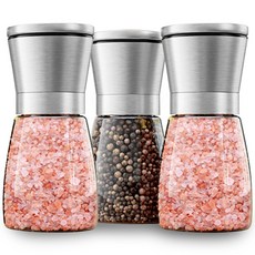 BEMODERN 304不鏽鋼可調式鹽與胡椒研磨罐, 170ml, 3個