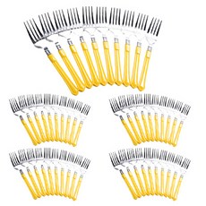 派對嗨 居家派對 擺盤叉 10入, 5個, 黃色