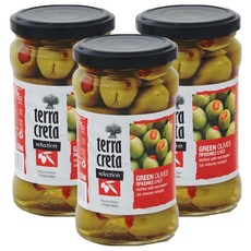 테라크레타 피망 그린 올리브 (씨 제거), 290g, 3개