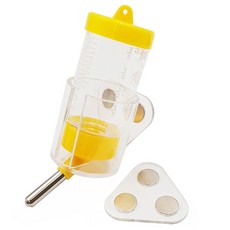 고슴도치 업그레이드 다용도 자석 아크릴 거치대 + 볼급수기 80ml 세트, 1세트, Yellow