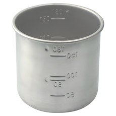 関川鋼販 18-8量米杯 304不鏽鋼 一合(180ml), 不鏽鋼 銀色, 180, 1個