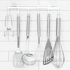 Saenghwalgongsik 免打孔6鉤廚具掛架, 2個, 白色