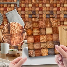 Quardi 棋盤格磁磚貼紙 20入, 棕色