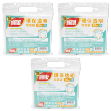 楓康 環保透明垃圾袋 中 99張 全新HDPE材料 超強耐用, 3包, 20L