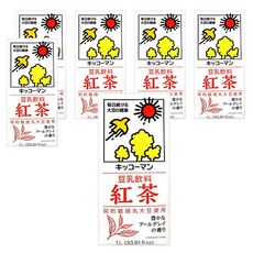 KIKKOMAN 龜甲萬 豆乳 契約栽培丸大豆使用 濃郁的阿薩姆紅茶風味, 1L, 6入