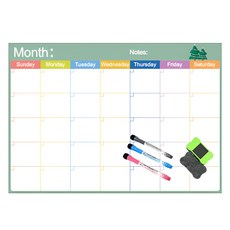 렌토 냉장고 자석 달력 화이트보드 세트, 혼합색상, 1개