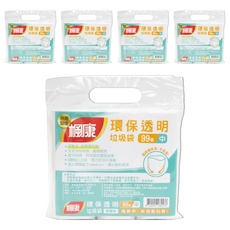 楓康 環保透明垃圾袋 中3入99張，全新HDPE材料，超強耐用, 5包, 20L