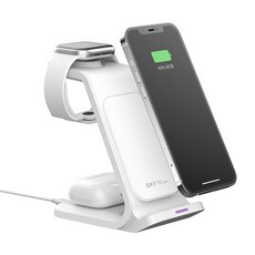 SKY 필 W55A 3in1 아이폰 애플워치 에어팟 20W 고속 무선충전 스탠드, 폴라 화이트, 1개