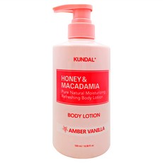 KUNDAL 昆黛爾 蜂蜜澳洲堅果保濕潤膚乳 Amber Vanilla, 500ml, 1瓶